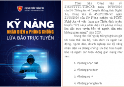 TUYÊN TRUYỀN “KỸ NĂNG NHẬN DIỆN VÀ PHÒNG CHỐNG LỪA ĐẢO TRỰC TUYẾN BẢO VỆ NGƯỜI DÂN TRÊN KHÔNG GIAN MẠNG” NĂM 2024.